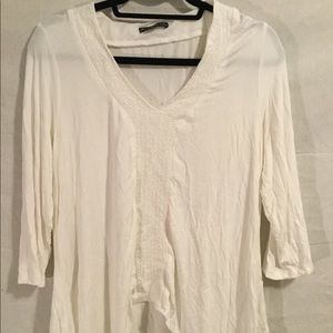 🎂 Adrianna Papell Long Sleeve Shark tooth Top Lg